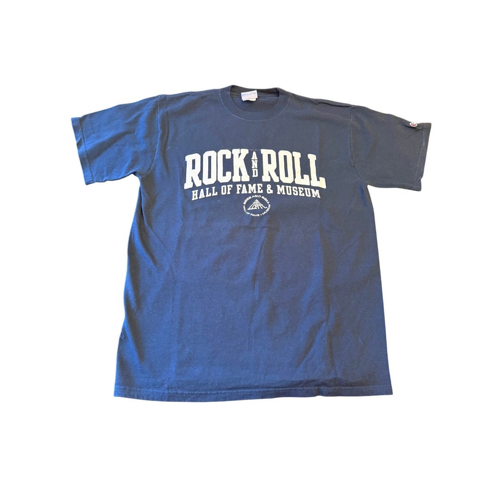 Champion Rock and Roll Hall of Fame Museum Graphic T‎ Shirt Mens Size Large Navy